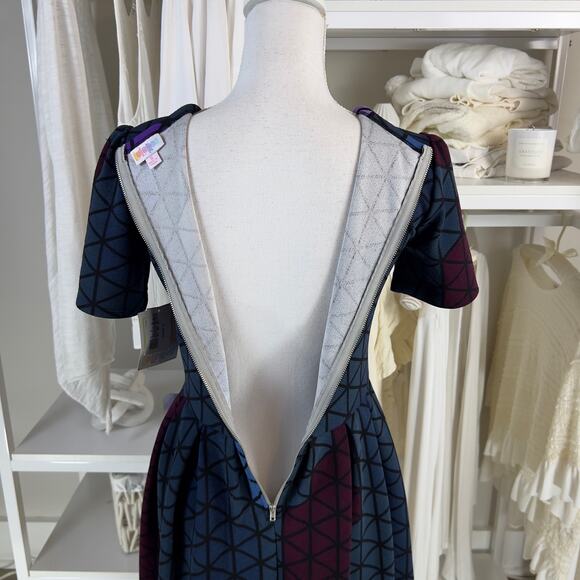 Lularoe Amelia women's size small, skater dress, geometric, sexy, office #1992 - Picture 10 of 11